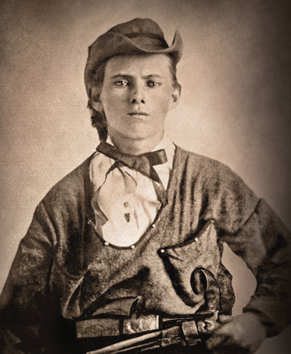 A rare photograph of Jesse James, aged 19, taken on July 10, 1864, at Platte City, Missouri.  