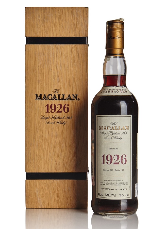 The 1926 Macallan 60-year-old 'Fine and Rare' whisky, whcih sold at Sotheby's for a world-record $1.86 million (Images: Sotheby's)