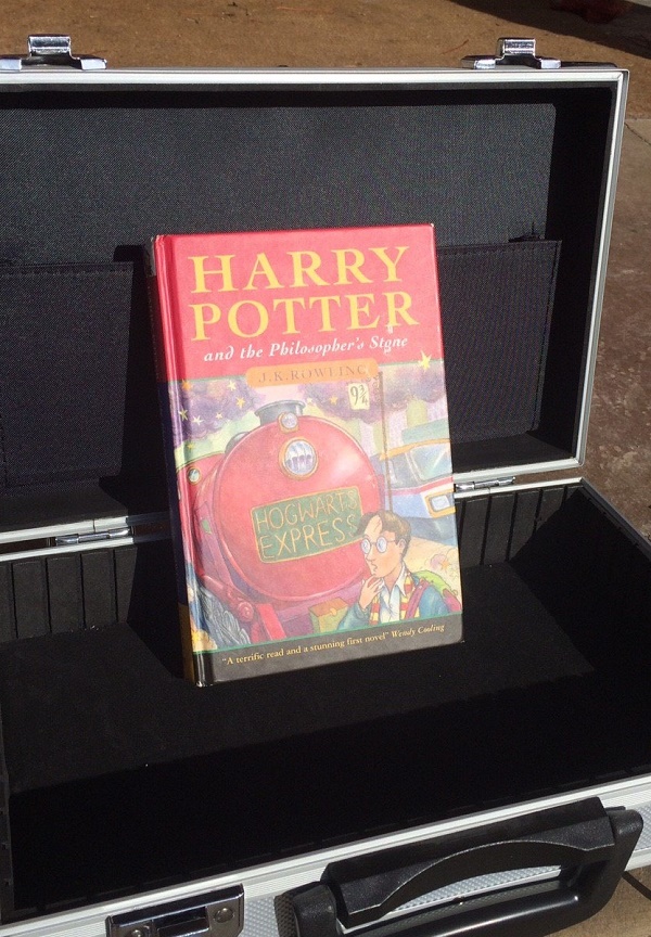 The rare copy of Harry Potter and the Philosopher's Stone was in remarkable condition, having been kept safe inside a locked briefcase for 20 years (Images: Hanson's)