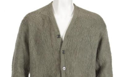 Kurt Cobain's Nirvana MTV Unplugged green cardigan is up for sale at Julien's Auctions