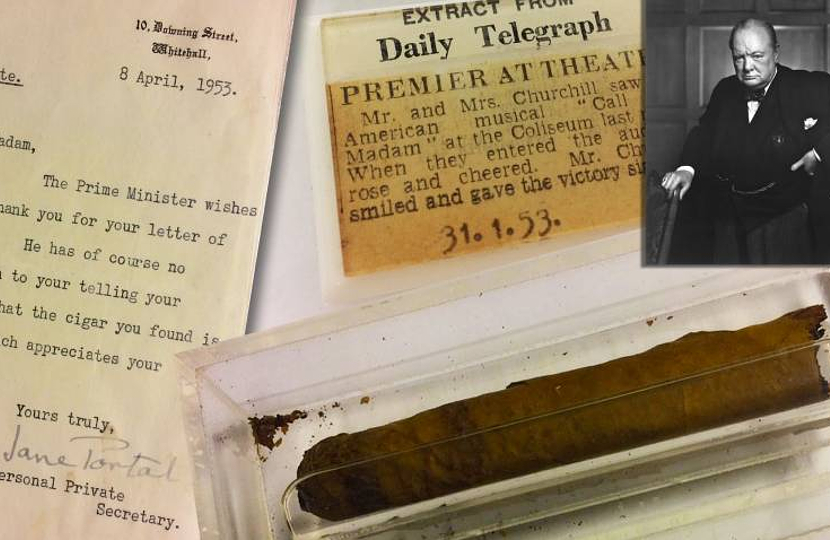winston churchill's half-smoked cigar up for auction at hanson's