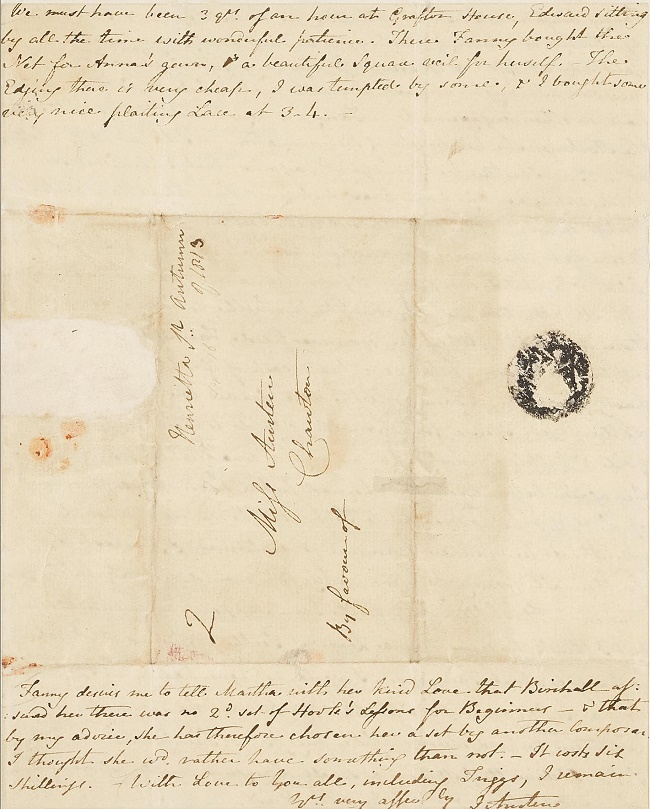 Approximately 161 Jane Austen letters remain in existence today, with most in the collections of museums and institutions (Image: Bonhams)