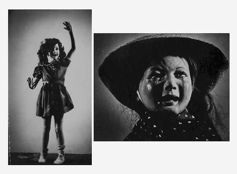 Two of Morton Bartlett's photographs, created using his own child sculptures (Image: Rago