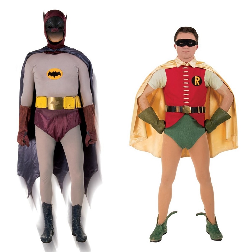 The original Batman and Robin costumes as worn by Adam West and Burt ward, estimayed at $150,000 - $200,000 (Image: Profiles in History)