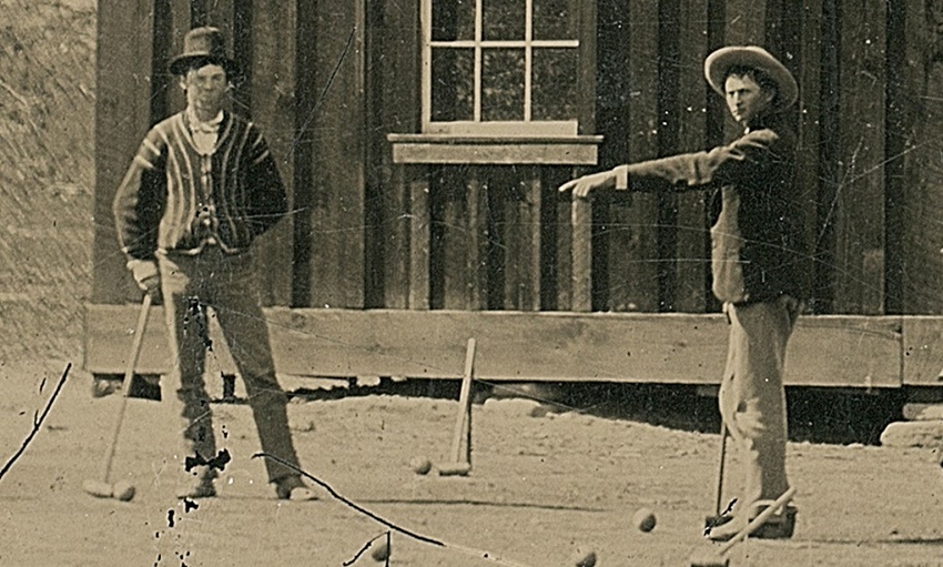 This photograph purports to show Billy the Kid playing croquet, although its authenticity has been heavily disputed.