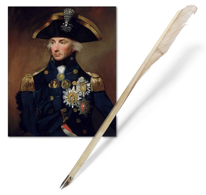 The quill was used by Nelson to write his final letter, the morning before the Battle of Trafalgar (Image: Christie's)