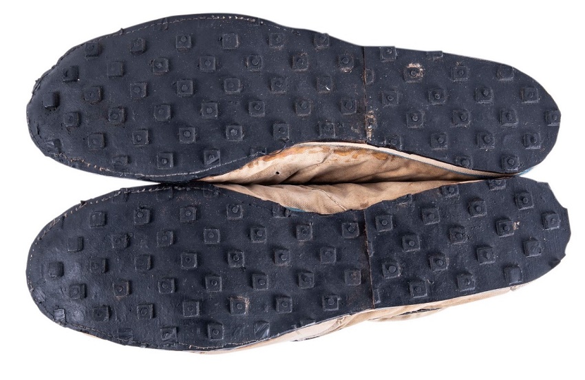 The innovative soles were made by pouring liquid rubber into a kitchen waffle iron (Image: Goldin Auctions)