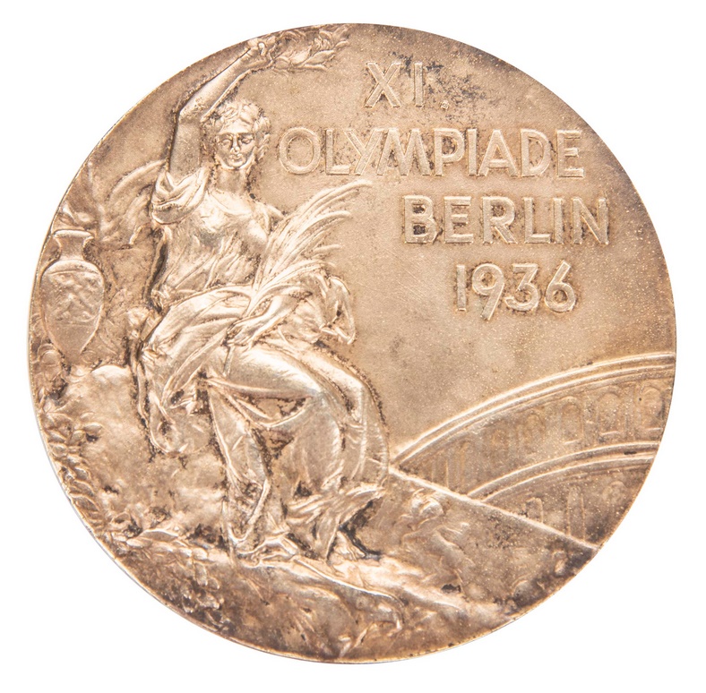 One of Jesse Owens' two surviving gold medals from the 1936 berlin Olympics (Image: Goldin Auctions)