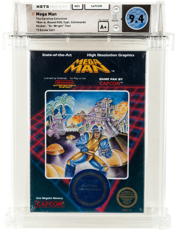 A highly rare copy of Mega Man for the NES, believed to be the only original factory-sealed copy in existence (Image: Heritage Auctions)