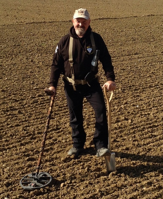 Lucky detectorist Don Crawley, who uncovered the hoard of coins during a search in a farmer's field in 2017 (Image: Dix Noonan Webb) 