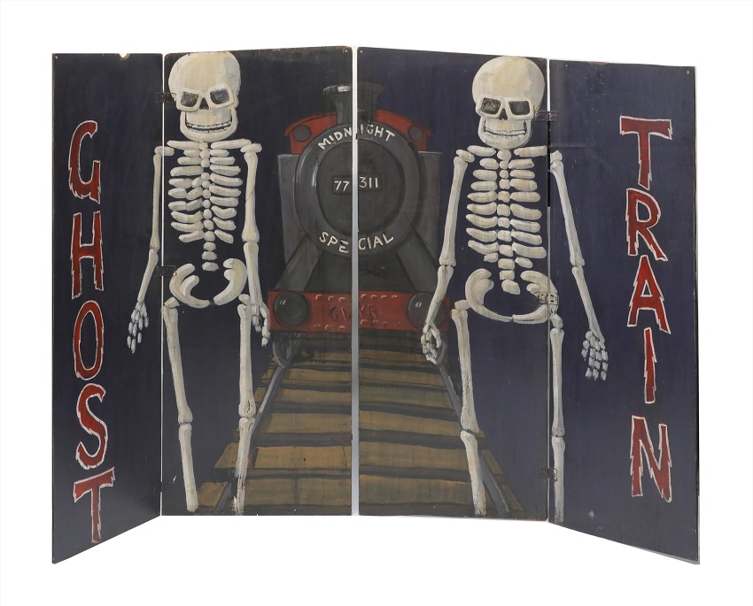 Vintage ghost train funfair ride doors﻿