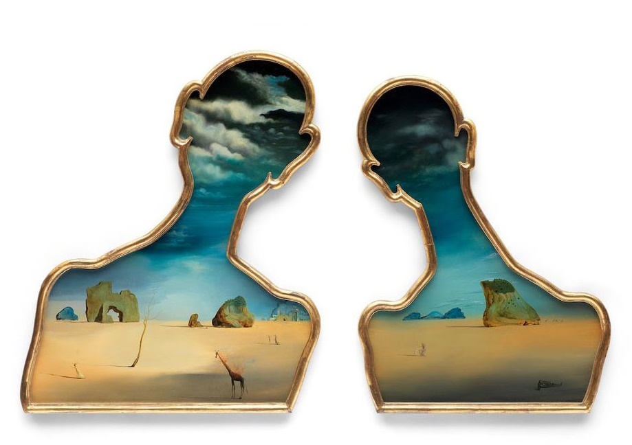 Couple aux têtes pleines de nuages (1936) by Salvador Dalí (Image: Bonhams)