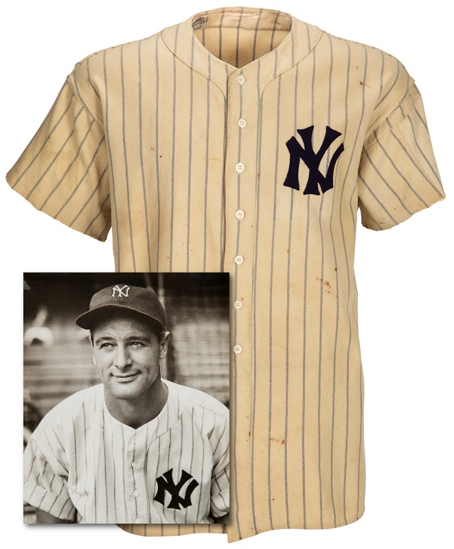 lou gehrig signed jersey