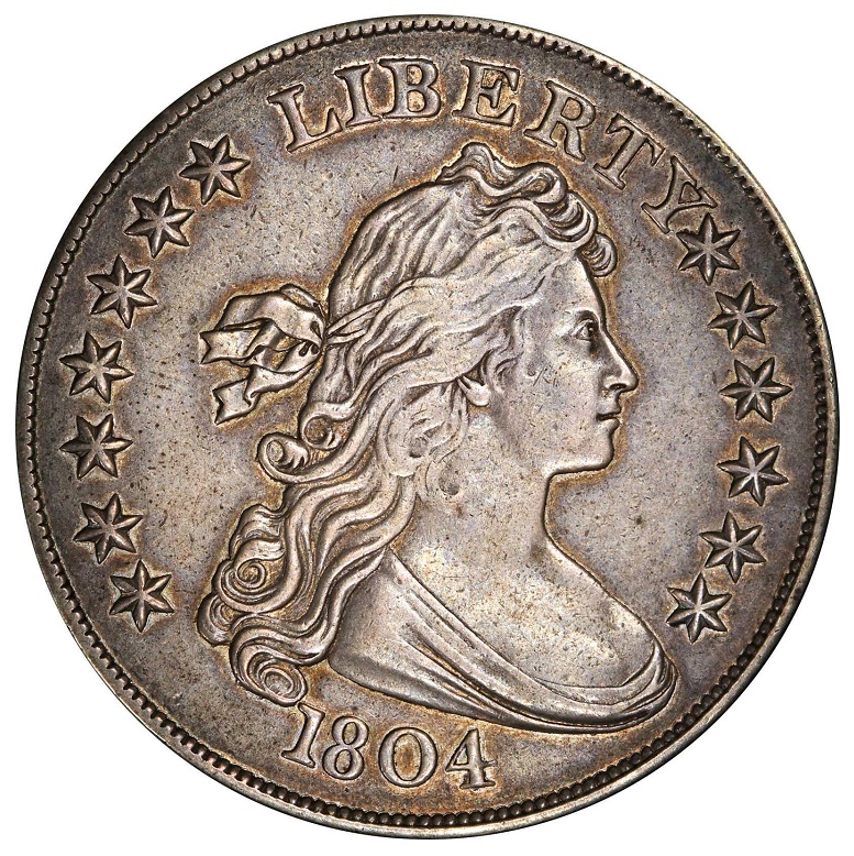 The 1804 Silver Dollar, described as 'The King of American Coins', estimated at $1.2 - $1.5 million (Image: Stack's Bowers Galleries)