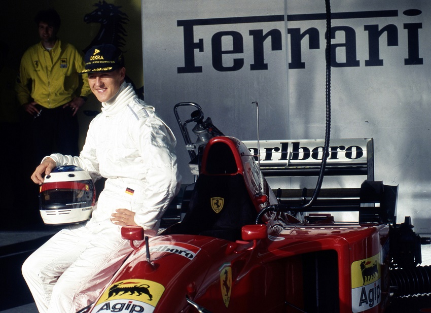 Michael Schumacher during his second Ferrari test drive at Estoril in November 1995 (Images: Girado & Co.)