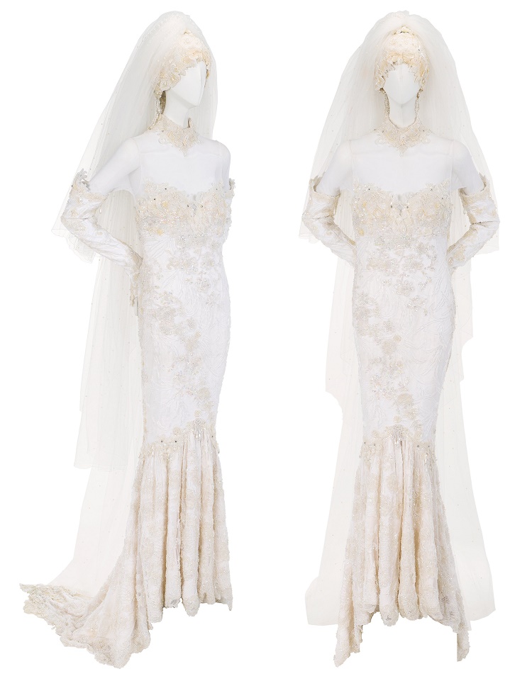 Whitney Houston's one-of-a-kind Marc Bouwer wedding dress (Image: Heritage Auctions)