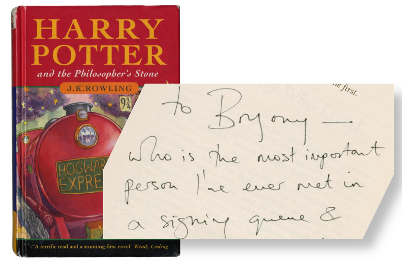 Signed Harry Potter first edition sold at Bonhams