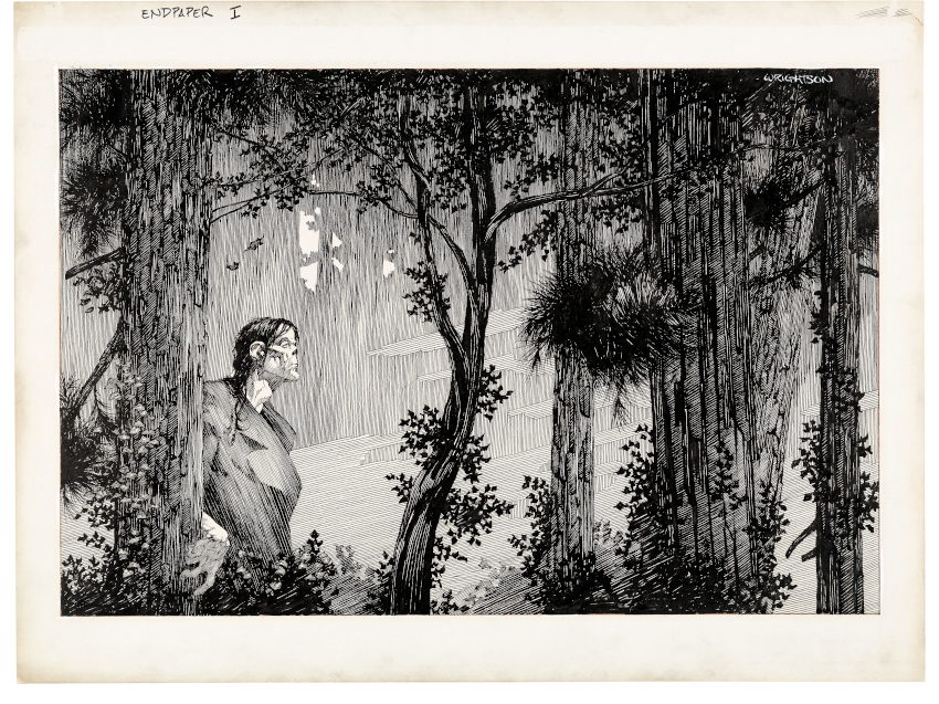 Bernie Wrightson's original front endpaper artwork for the Marvel adaptation of Frankenstein (Image Heritage Auctions)