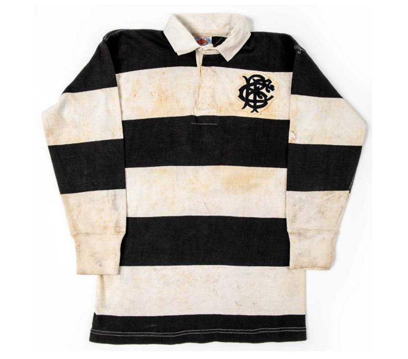 Gareth Edwards' Barbarians rugby jersey, worn as he scored 'that try' again New Zealand in 1973.