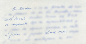 A napkin on which Lionel Messi was promised a contract by FC Barcelona.
