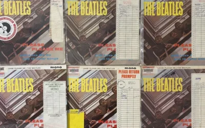 6 copies of The Beatles first album Please Please Me with notes that are stored in the BBC's archives.