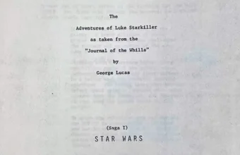 Title page of a draft script for Star Wars auctioned in London.