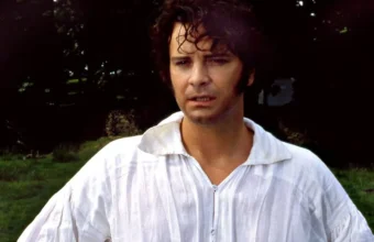 Colin Firth as Mr Darcy in the lake scene from Pride and Prejudice.
