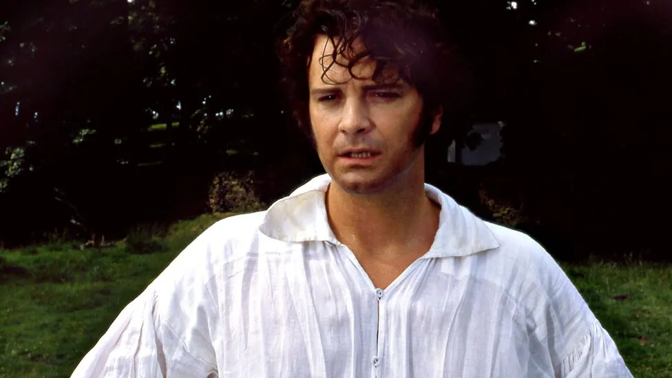 Colin Firth as Mr Darcy in the lake scene from Pride and Prejudice.