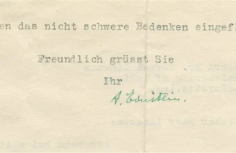 Albert Einstein's signature on a 1935 letter.