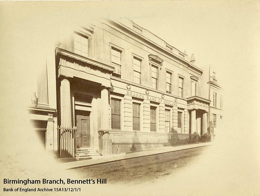 The Birmingham branch of the Bank of England.