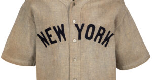 Babe Ruth baseball jersey from the Called Shot game in 1932