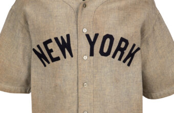 Babe Ruth baseball jersey from the Called Shot game in 1932