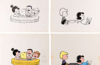 Sketches by Charles M Schulz showing Peanuts characters