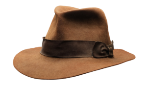 Indiana Jones and the Temple of Doom fedora hat worn by Harrison Ford on screen.