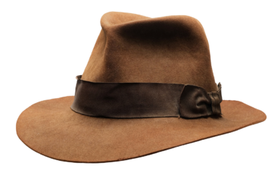 Indiana Jones and the Temple of Doom fedora hat worn by Harrison Ford on screen.
