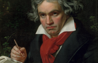 Portrait of Ludwig van Beethoven.