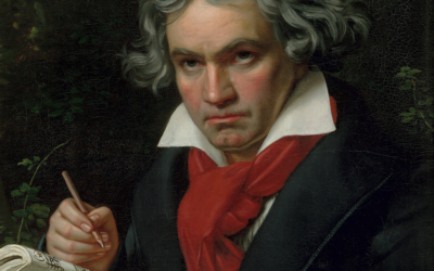 Portrait of Ludwig van Beethoven.