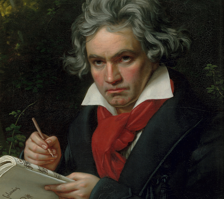 Portrait of Ludwig van Beethoven.