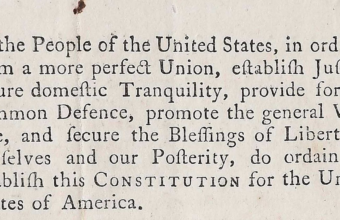 Detail of a copy of the Constitution sold at auction for $9 million