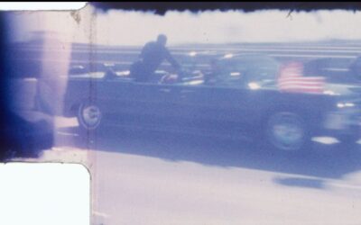 still image from footage of the John F Kennedy motorcade on the day of his assassination