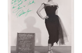 Signed portrait photograph of Marilyn Monroe in costume for 1951s Love Nest.