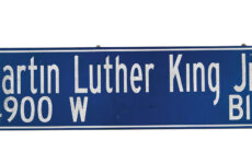 Martin Luther King Jr Boulevard road sign from Los Angeles.