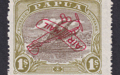 An inverted airmail plane stamp error is being auctioned.