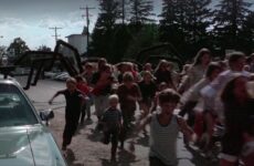 Crowd scene from the film the Giant Spider Invasion.