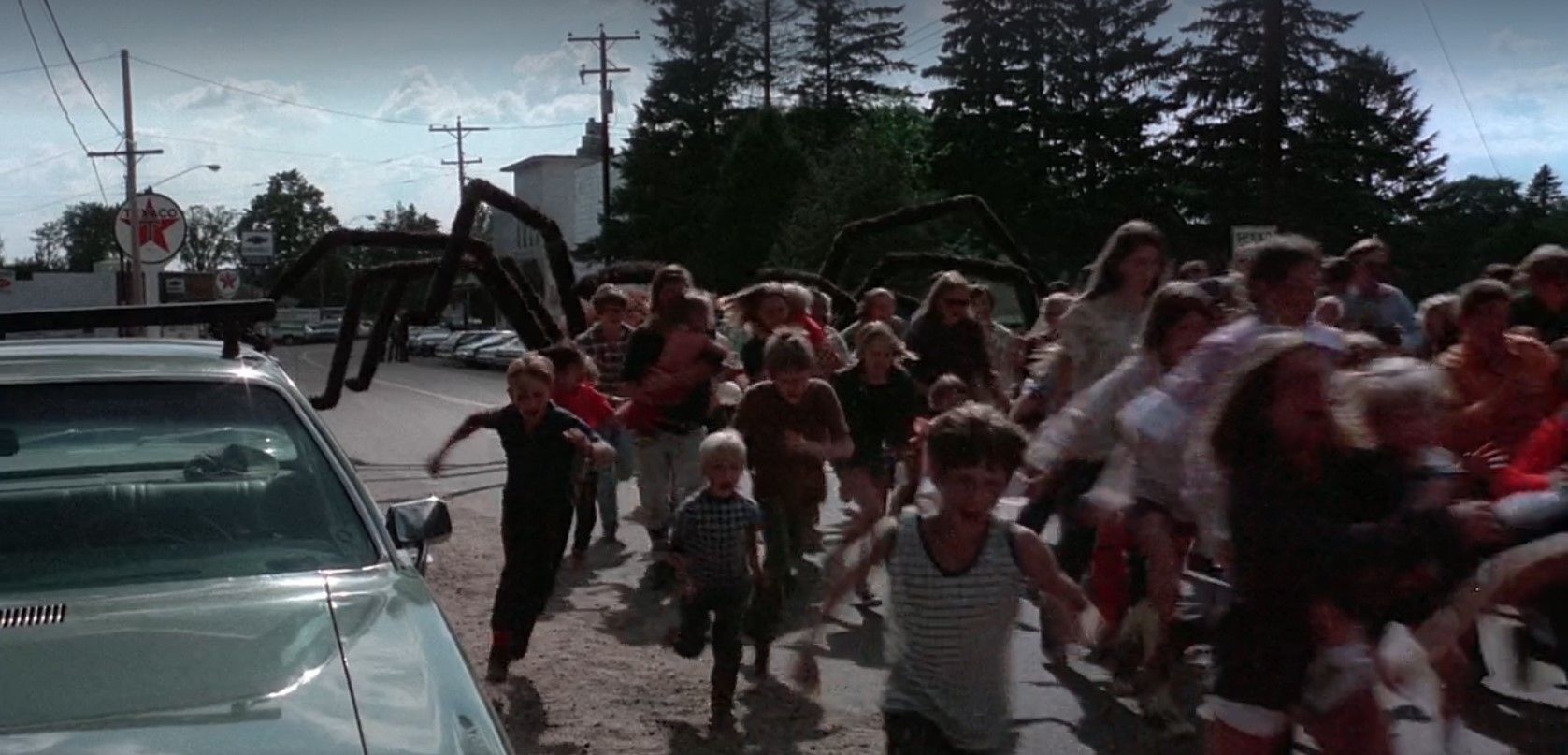 Crowd scene from the film the Giant Spider Invasion.