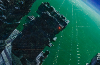 detail of Ender's Game cover image painting by John Harris