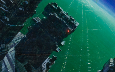 detail of Ender's Game cover image painting by John Harris