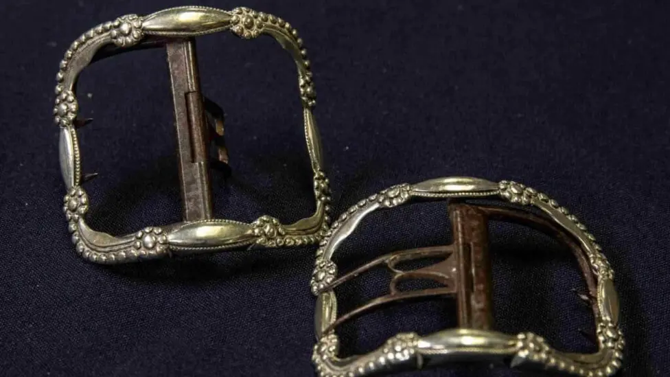 a pair of silver shoe buckles owned by Admiral Lord Nelson