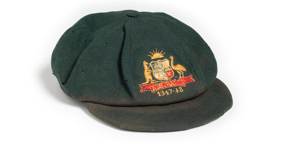 1947 - 1948 Baggy Green Australia cricket cap worn by Don Bradman