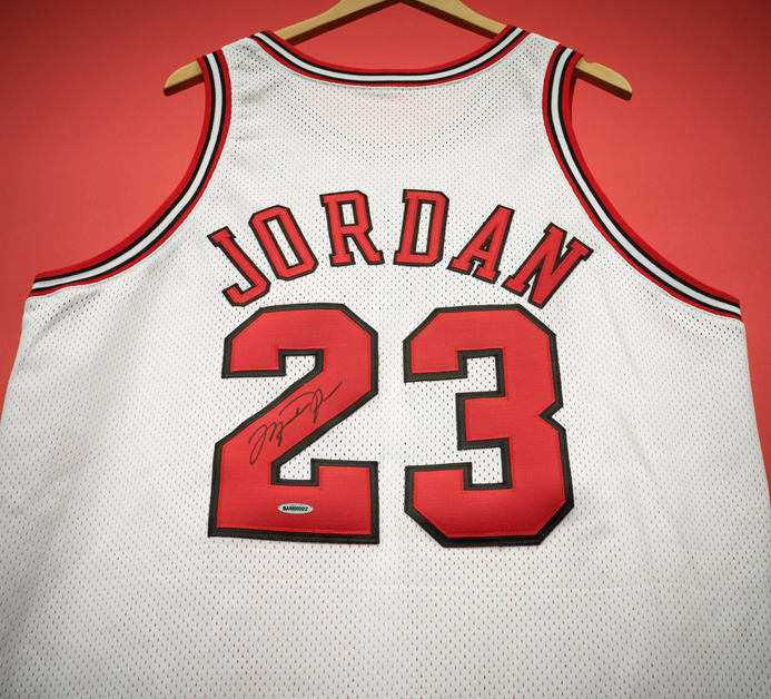 Michael Jordan Chicago Bulls number 21 jersey from the Last Dance games, 1998. 